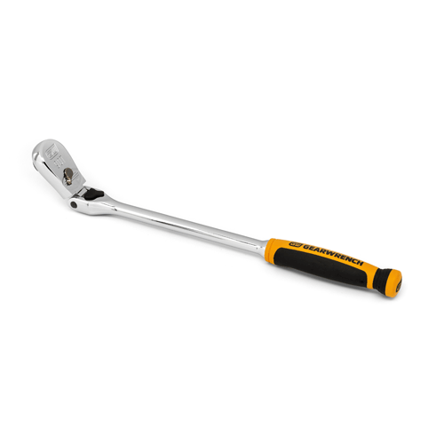 3/8" Drive 90-Tooth Dual Material Locking Flex Head Teardrop Ratchet 13"