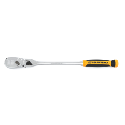 1/2 Drive 90-Tooth Dual Material Locking Flex Head Teardrop Ratchet 17"