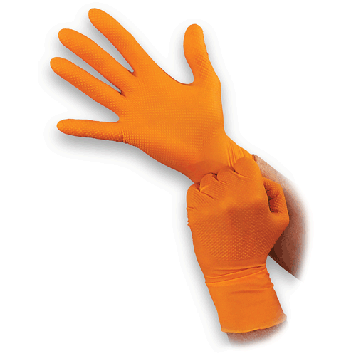 Outrageous Orange Powder-Free Orange Nitrile Gloves, XX-Large