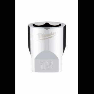 1/4 Dr. Metric 6-Point Standard Socket with FOUR FLAT TM Sides, 15mm