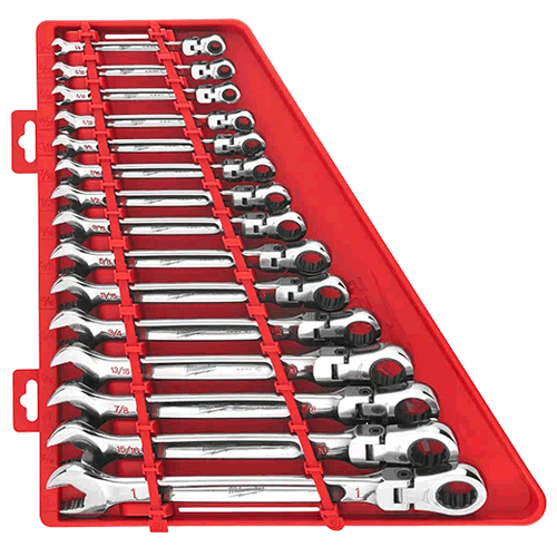 15 Pc. Flex Head Ratcheting Combination Wrench Set - SAE