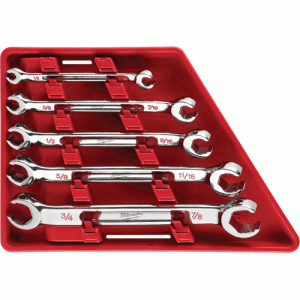 5 Pc Double End Flare Nut Wrench Set - SAE