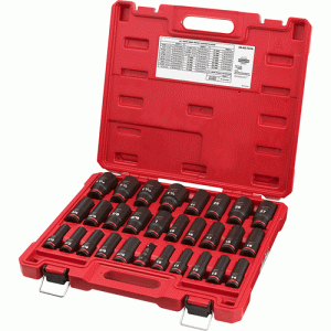 29 Pc. SHOCKWAVE Impact Duty TM 1/2 Drive SAE & Metric Deep 6 Point Socket Set