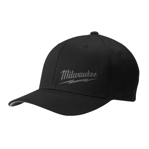 Milwaukee Black Fitted Hat, Small/Medium