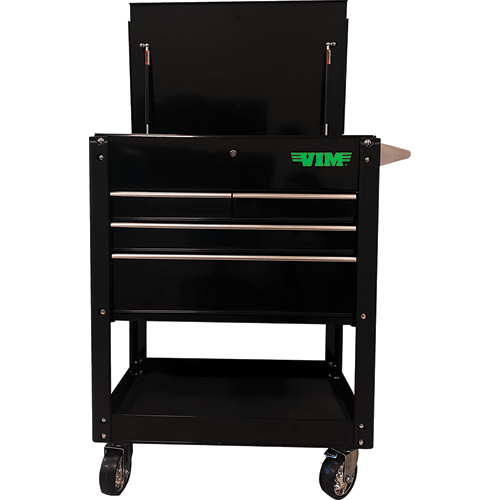 4 Drawer Tool Cart, Black