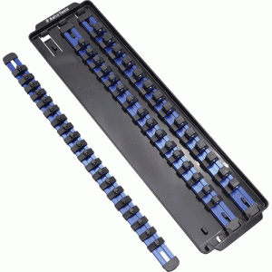50 Pc. Aluminum Rail Socket Organizer Tray, Blue