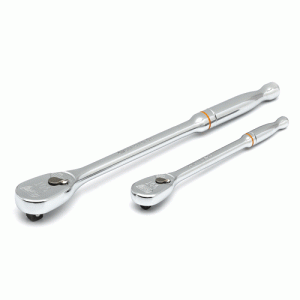 2 Pc. 1/4" and 3/8" Drive 90-Tooth Long Handle Teardrop Ratchet Set