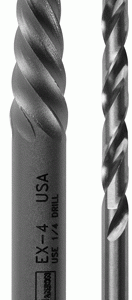 Spiral Screw Extractor & Drill Bit Combo Pack, EX-4 + 1/4" Drill Bit