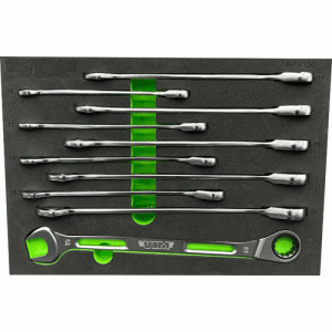 10 Pc. Slim Angled Ratcheting Wrench Set
