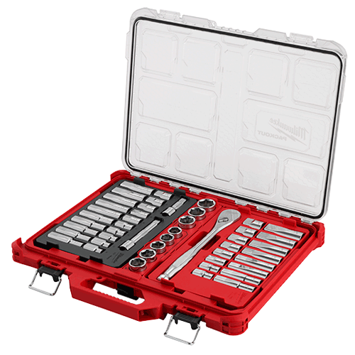 47 Pc 1/2 Drive Ratchet & Socket Set with PACKOUT TM Low-Profile Organizer