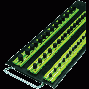 Black Tray with Handle, 3 Each 14" Green Magrail TL Socket Racks