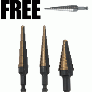 3Pc Cobalt Alloy Steel Unibit Set