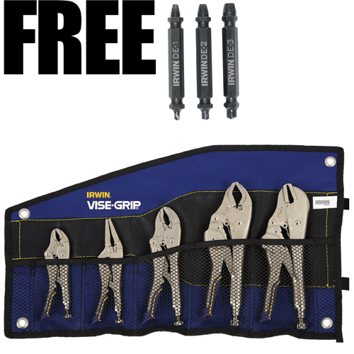 5Pc VISEGRIP Fast Release Locking Pliers Kit with Reduced Hand Span